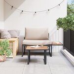 vidaXL Canapé de Jardin 2 Pièces Une Place avec Coussins Taupe