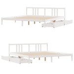 vidaXL Cadre de lit sans matelas blanc 200x200 cm bois massif de pin