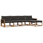 vidaXL Ensemble de canapés d'extérieur 5 pc Naturel et noir