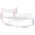vidaXL Cadre de lit métal avec tête de lit/pied de lit blanc 80x200 cm
