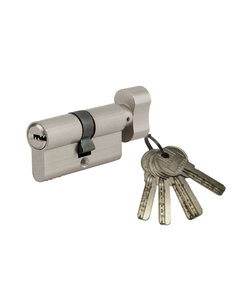 SP - Cylindre de serrure à  bouton Tiger 6  40Bx30mm  nickel  anti-arrachement  anti-perçage  5 clés - SP