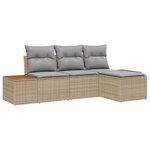 vidaXL Ensemble de canapé de jardin 4 Pièces Beige et Gris clair