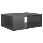 vidaXL Table basse Gris brillant 90x67x33 cm Aggloméré