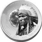 Pièce de monnaie en Argent 1 Dollar g 31.1 (1 oz) Millésime 2023 Native American Silver Dollars SUN GOD ANPETU