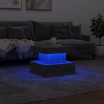 vidaXL Table basse avec lumières LED sonoma gris 50x50x40 cm