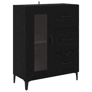 vidaXL Buffet Chêne noir 69 5 x 34 x 90 cm Bois d'ingénierie et fer