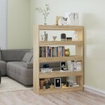 vidaXL Bibliothèque/Séparateur de pièce chêne sonoma 100x30x135 cm