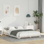 vidaXL Cadre de lit surélevé Blanc 120 x 200 cm Bois massif en pin
