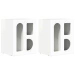 vidaXL Table de chevet 2 Pièces Blanc brillant 40 x 35 x 50 cm