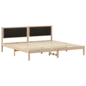 vidaXL Cadre de lit avec tête de lit Noir 200 x 200 cm Pin massif