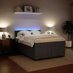 vidaXL Sommier à lattes de lit et matelas Gris foncé 140x190cm Velours