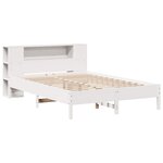 vidaXL Lit bibliothèque sans matelas blanc 140x190 cm bois pin massif