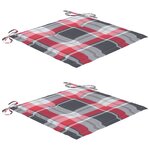 vidaXL Chaises de jardin avec coussins lot de 2 Acacia solide et acier