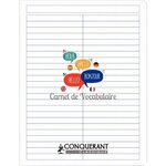 Cahier de vocabulaire polypro17X22 cm agrafé 96P réglure spécifique CONQUÉRANT