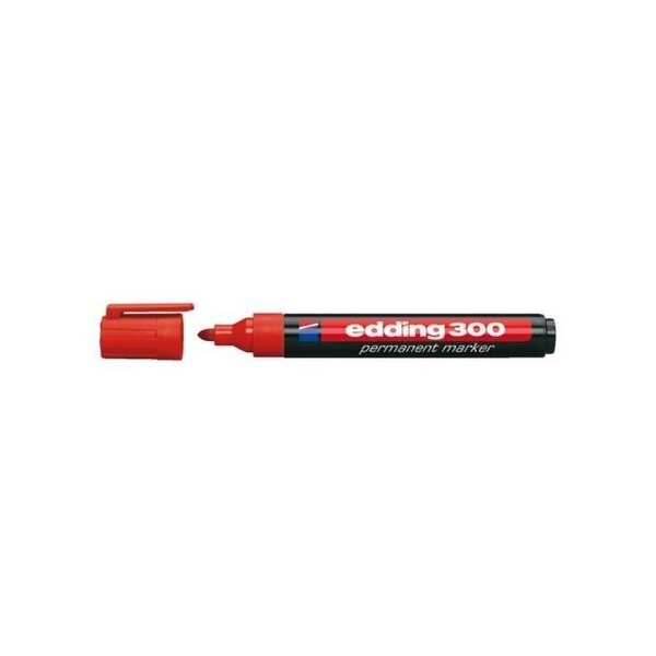 Marqueur permanent e 300  pointe ogive  rouge edding