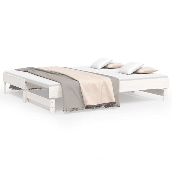 vidaXL Lit coulissant Blanc 2x(90x190) cm Bois de pin massif