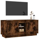 vidaXL Meuble TV chêne fumé 102x35x45 cm bois d'ingénierie