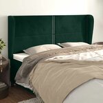 vidaXL Tête de lit avec oreilles Vert foncé 183x23x118/128 cm Velours