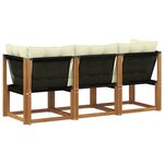 vidaXL Canapé d’extérieur milieu et coin avec coussin 3 Pièce Naturel