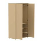 Flexa SAGA Armoire 2 portes a facades rainurees Beige sable Oat Pieds metalliques et boutons Oat