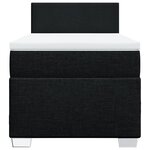 vidaXL Sommier à lattes de lit avec matelas Noir 100x200 cm Tissu