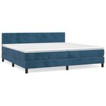 vidaXL Sommier à lattes de lit et matelas Bleu foncé 200x200cm Velours