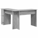 vidaXL Bureau d'Angle avec Rangement Gris Sonoma 140 x 113.5 x 75 cm