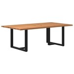 vidaXL Table à manger et bord naturel bois massif chêne rectangulaire