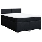 vidaXL Sommier à lattes de lit avec matelas Noir 140x190 cm Tissu