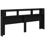 Tête de lit de rangement vidaXL avec lumières LED Chêne noir 220x18 5x103 5 cm