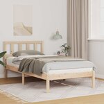 vidaXL Cadre de lit Marron 90 x 190 cm Bois massif en pin