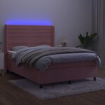 vidaXL Sommier à lattes de lit matelas et LED Rose 140x200 cm Velours