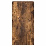 vidaXL Meuble TV mural avec lumières LED chêne fumé 40 5x35x80 cm