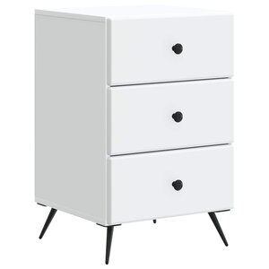 vidaXL Cabinet de chevet Blanc 43 x 41 x 66 5 cm Bois d'ingénierie