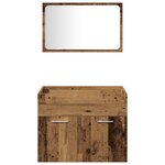 vidaXL Ensemble de meubles de salle de bain 3 pièces Vieux Bois Bois massif