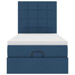 vidaXL Lit ottoman avec matelas bleu 90x200 cm tissu