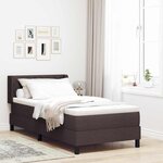 vidaXL Lit boxspring avec matelas Marron foncé 100 x 200 cm