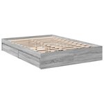 vidaXL Cadre de lit avec tiroirs sans matelas sonoma gris 120x200 cm