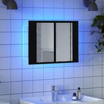 vidaXL Armoire à miroir de salle de bain LED Noir 60x12x45 Acrylique
