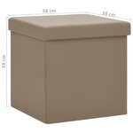 vidaXL Tabourets de rangement pliables lot de 2 cappuccino PVC