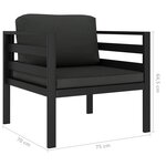 vidaXL Canapé simple avec coussins Aluminium Anthracite