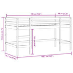 vidaXL Lit mezzanine enfants avec tunnel sans matelas rose 90x190 cm