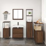 vidaXL Ensemble de mobilier de salle de bain avec étagère 5 Pièces Marron
