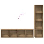 vidaXL Bibliothèques 3 Pièces chêne artisanal bois d'ingénierie
