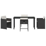 vidaXL Ensemble de salle à manger pour jardin 5 Pièces Noir polyrotin