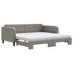 vidaXL Lit de jour avec gigogne et matelas gris foncé 100x200 cm tissu
