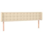 vidaXL Tête de lit avec oreilles Crème 203x16x78/88 cm Tissu