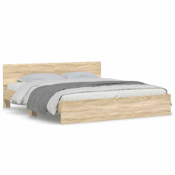 vidaXL Cadre de lit sans matelas chêne sonoma 160x200 cm
