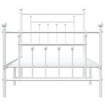 vidaXL Cadre de lit métal sans matelas avec pied de lit blanc 90x190cm