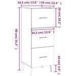 vidaXL Buffet Gris béton 34 5x34x90 cm Bois d'ingénierie
